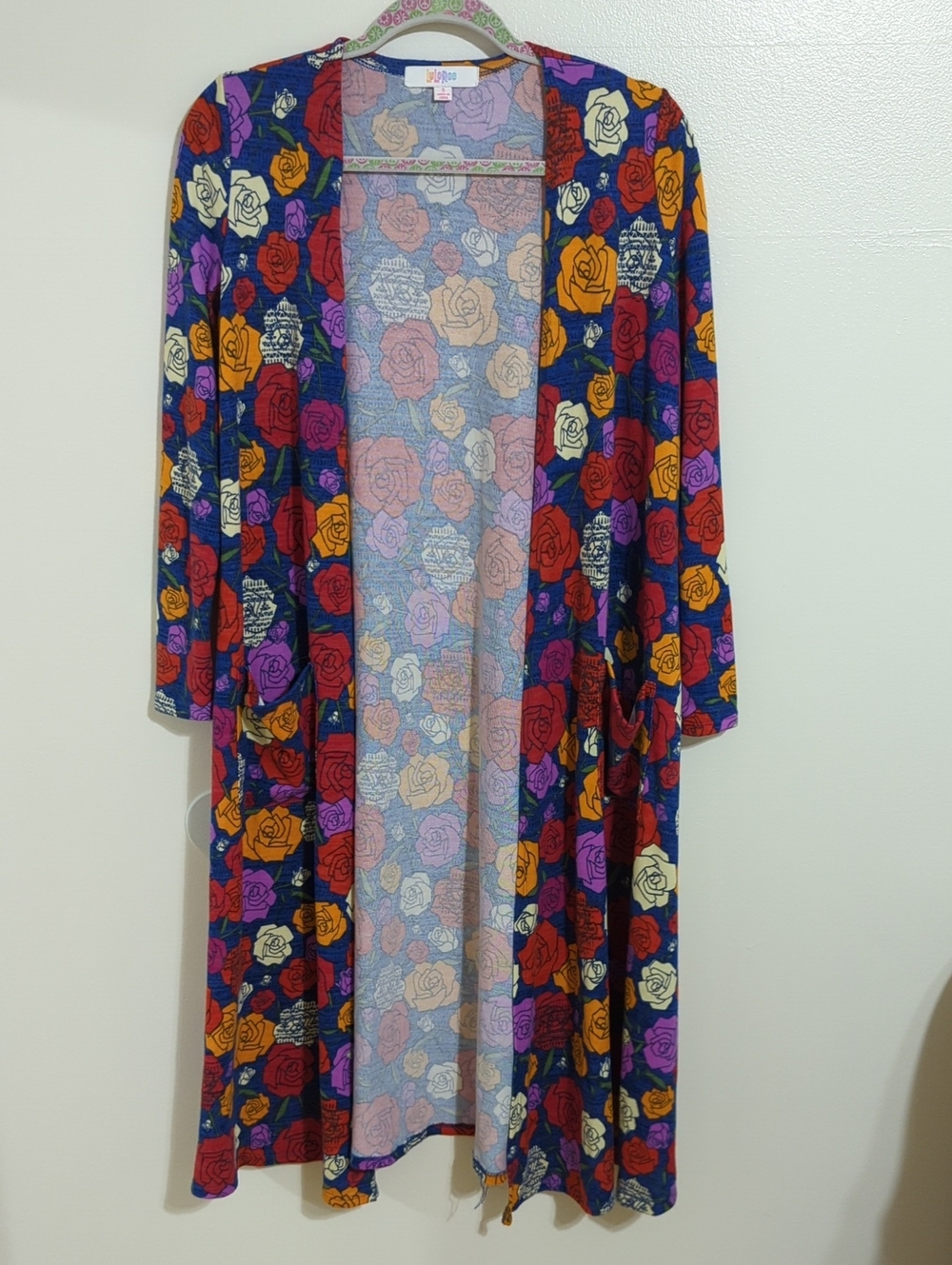 NWT LuLaRoe Sarah Long Cardigan Rose Print